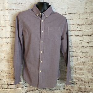 Jach’s New York Madison Fit Long Sleeve Collared Button Down Red White Blue Med